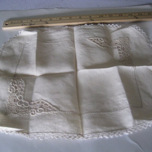 Lot of 7 Vintage Ladies Handkerchiefs Embroidered Crochet Edging Lace Silk Linen - Picture 12 of 16